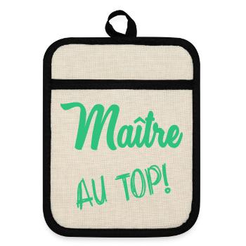 MEISTER - Topflappen mit Gummirückseite - Leinen/Schwarz  - Vorne