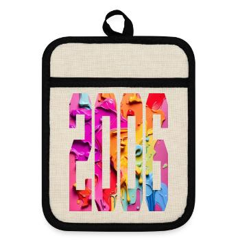 BUNT 20TH BIRTHDAY 2006 - Pot holders with rubber back - linen/black  - Front