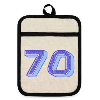 70. 70 YEARS. 70th ANNIVERSARY. 70 YEARS ANNIVERSARY. - Pot holders with rubber back - linen/black  - Front