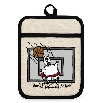 Dunk ScHoF - Pot holders with rubber back - linen/black  - Front