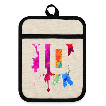 10 YEARS 10TH BIRTHDAY - Pot holders with rubber back - linen/black  - Front