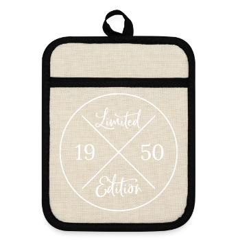 Limited Edition 1950 - Pot holders with rubber back - linen/black  - Front