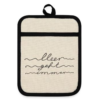 Meer geht immer, Urlaub am Meer, Nordsee, Ostsee - Topflappen mit Gummirückseite - Leinen/Schwarz  - Vorne