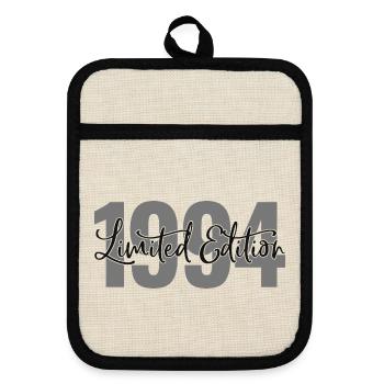 Limited Edition 1994 - Pot holders with rubber back - linen/black  - Front