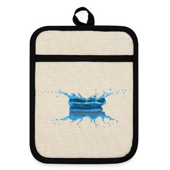 Water drop - Pot holders with rubber back - linen/black  - Front