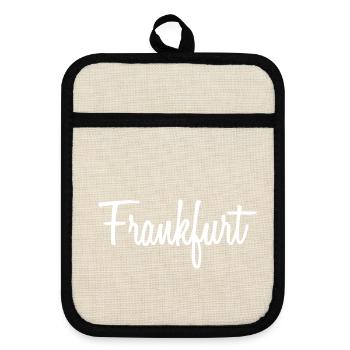 Frankfurt - Topflappen mit Gummirückseite - Leinen/Schwarz  - Vorne