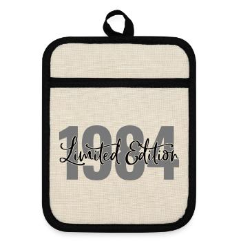 Édition limitée 1984 - Maniques avec dos en caoutchouc - lin/noir  - Devant