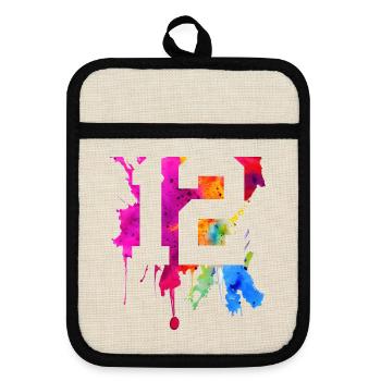 12 YEARS 12TH BIRTHDAY - Pot holders with rubber back - linen/black  - Front