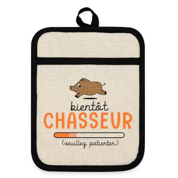 Bientôt Chasseur Body Bébé Cadeau Papa Chasse - Maniques avec dos en caoutchouc - lin/noir  - Devant