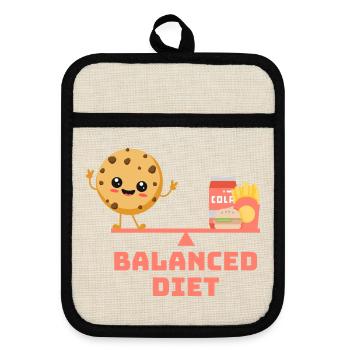 balanced cookie fastfood Diet - Topflappen mit Gummirückseite - Leinen/Schwarz  - Vorne