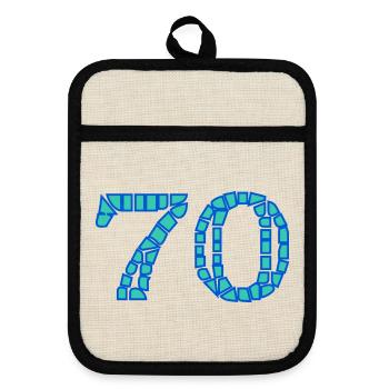 70. 70 YEARS. 70th ANNIVERSARY. 70 YEARS ANNIVERSARY. - Pot holders with rubber back - linen/black  - Front