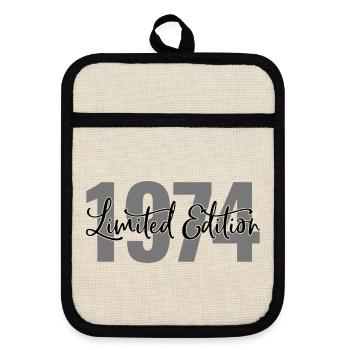 Édition limitée 1974 - Maniques avec dos en caoutchouc - lin/noir  - Devant