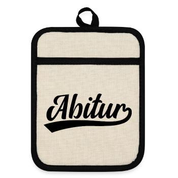 Abitur Abi - Topflappen mit Gummirückseite - Leinen/Schwarz  - Vorne