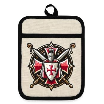 Knights templar - Pot holders with rubber back - linen/black  - Front