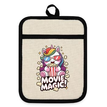 Film-Magie! - Topflappen mit Gummirückseite - Leinen/Schwarz  - Vorne