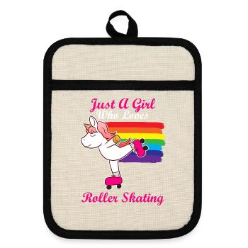 Roller Skating - Topflappen mit Gummirückseite - Leinen/Schwarz  - Vorne