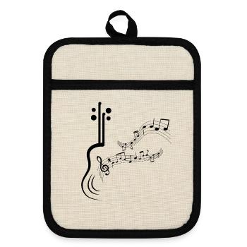 Musical notes Music Musicians Sheet music clef sheet music - Pot holders with rubber back - linen/black  - Front
