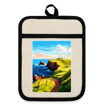 St Abbs Head Schottland Uk Vintage Reiseposter WPA - Topflappen mit Gummirückseite - Leinen/Schwarz  - Vorne