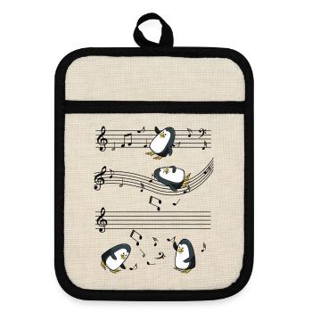 penguin - Pot holders with rubber back - linen/black  - Front