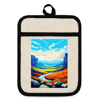 High Cup Nick Cumbria Vintage Reiseposter WPA - Topflappen mit Gummirückseite - Leinen/Schwarz  - Vorne