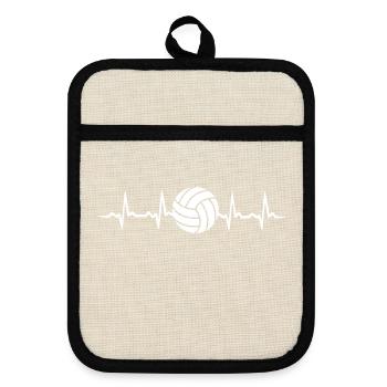 Battement de coeur de volleyball - Maniques avec dos en caoutchouc - lin/noir  - Devant