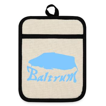 Baltrum Tattoo - Pot holders with rubber back - linen/black  - Front