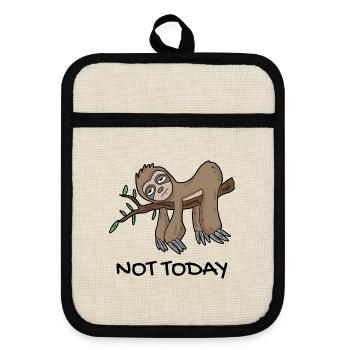 sloth - Pot holders with rubber back - linen/black  - Front