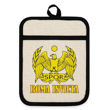 roma invicta rom römisch reich spqr - Topflappen mit Gummirückseite - Leinen/Schwarz  - Vorne