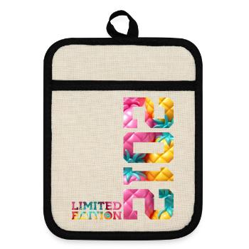 14TH BIRTHDAY LIMITED EDITION 2012 - Pot holders with rubber back - linen/black  - Front