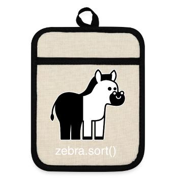 Sortiertes Zebra - Topflappen mit Gummirückseite - Leinen/Schwarz  - Vorne