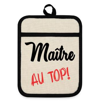 MEISTER. MEISTER - Topflappen mit Gummirückseite - Leinen/Schwarz  - Vorne