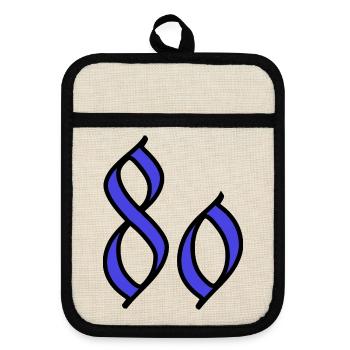 80. 80 YEARS. 80th ANNIVERSARY. 80 YEARS ANNIVERSARY. - Pot holders with rubber back - linen/black  - Front