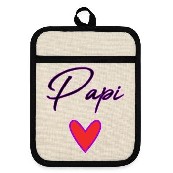 GRANDPA. DAD. FATHER'S DAY. HAPPY FATHER'S DAY - Pot holders with rubber back - linen/black  - Front