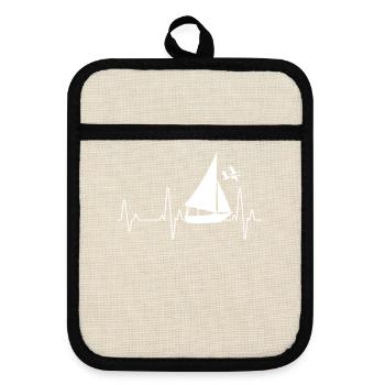 navigation à voile - Maniques avec dos en caoutchouc - lin/noir  - Devant