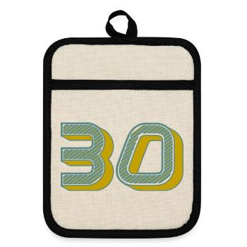 30 - Pot holders with rubber back - linen/black  - Front