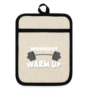 dumbbell - Pot holders with rubber back - linen/black  - Front