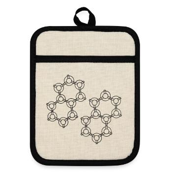Hexa Design - Pot holders with rubber back - linen/black  - Front