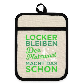 Greenkeeper Geschenk - Topflappen mit Gummirückseite - Leinen/Schwarz  - Vorne