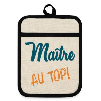 MEISTER - Topflappen mit Gummirückseite - Leinen/Schwarz  - Vorne