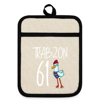 Trabzon 61 Turkey city - Pot holders with rubber back - linen/black  - Front