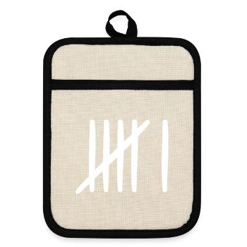 6 birthday tally sheet 6 years old - Pot holders with rubber back - linen/black  - Front