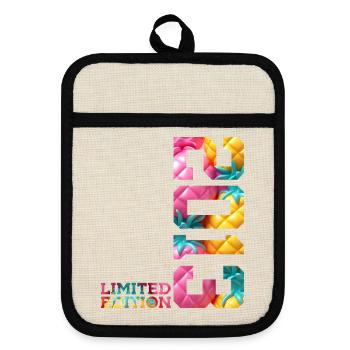 13. GEBURTSTAG LIMITED EDITION 2013 - Topflappen mit Gummirückseite - Leinen/Schwarz  - Vorne