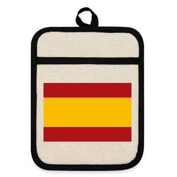 SPANISCHE FLAGGE - Topflappen mit Gummirückseite - Leinen/Schwarz  - Vorne
