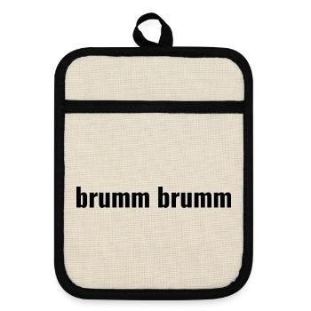 hum hum - Pot holders with rubber back - linen/black  - Front