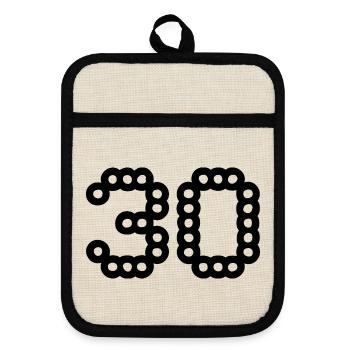 30. 30 YEARS. 30th ANNIVERSARY. 30 YEARS ANNIVERSARY. - Pot holders with rubber back - linen/black  - Front