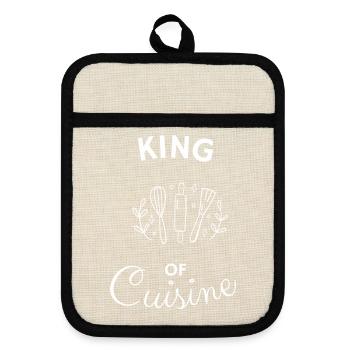 King of Cuisine - Pot holders with rubber back - linen/black  - Front