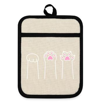 Cat Paw Game Cat Paws Stone Paper Scissors - Maniques avec dos en caoutchouc - lin/noir  - Devant