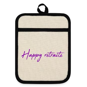 RETRAITE. RETRAITE. RETRAITEE. BONNE RETRAITE - Maniques avec dos en caoutchouc - lin/noir  - Devant