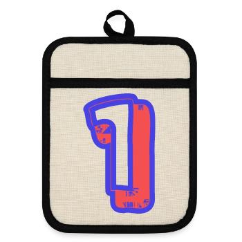 1. 1 JAHR. 1. JAHRESTAG. 1 JAHR GEBURTSTAG - Topflappen mit Gummirückseite - Leinen/Schwarz  - Vorne