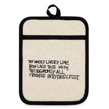 Basquiat - Pot holders with rubber back - linen/black  - Front